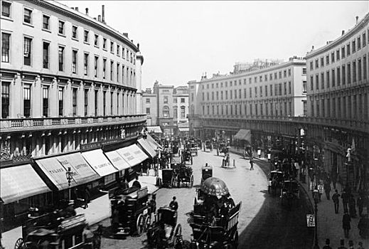街道,威斯敏斯特,伦敦,迟,19世纪,艺术家,未知