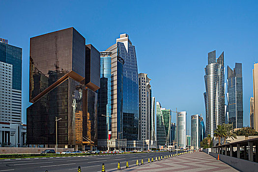 卡塔尔,多哈,城市,金色