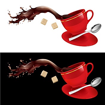 咖啡,红色,杯子