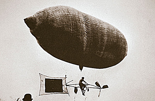 天空,自行车,仰视,气球,早,20世纪