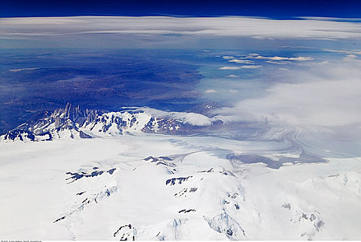 俯视,菲茨罗伊,山丘,冰河,阿根廷