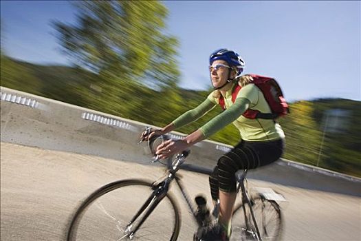 女人,骑自行车,科罗拉多,美国