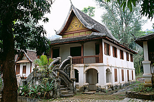 老挝,琅勃拉邦,寺院,长,庙宇
