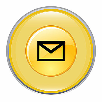 黄色,电子邮件,象征