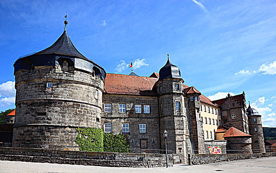 粗厚,塔,城堡,上弗兰科尼亚,巴伐利亚,德国,欧洲