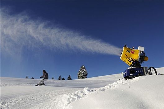 雪,制作,机器,滑雪坡