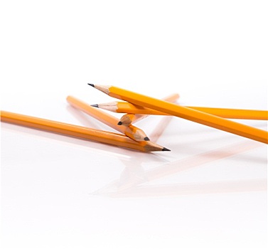 一堆,橙色,铅笔