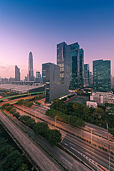 中国广东深圳福田中心区都市夜景