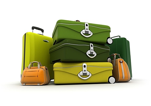 行李,绿色,酸性,彩色