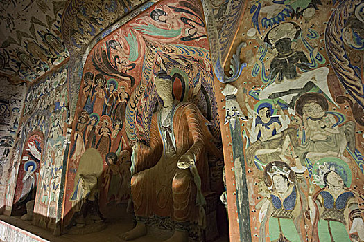 敦煌,莫高窟,雕塑,佛像