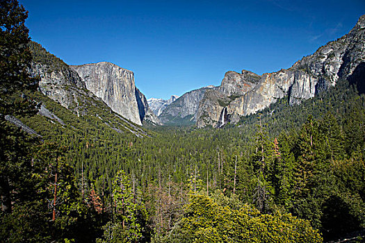 船长峰,优胜美地山谷,半圆顶,瀑布,风景,隧道,优胜美地国家公园,加利福尼亚,美国