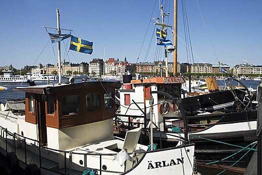 船,停靠,港口,斯堪的纳维亚半岛,斯德哥尔摩,瑞典