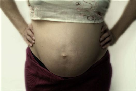 特写,怀孕,女人,腹部,模糊效应