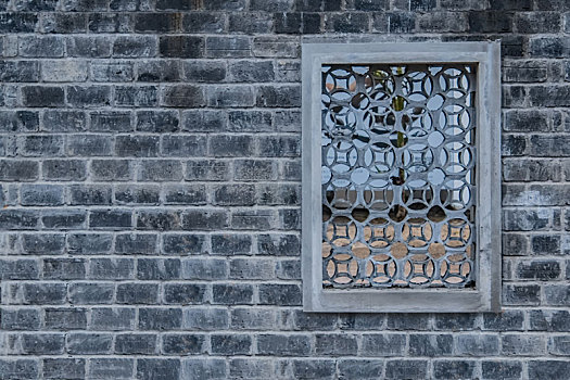 福建省武夷山武夷宫砖墙花窗户牖古典园林建筑装饰物