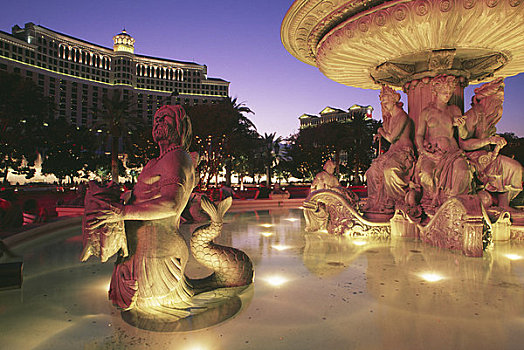 喷泉,拉斯维加斯巴黎酒店,拉斯维加斯,内华达,美国