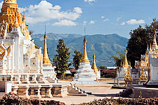 华丽,佛教,庙宇,茵莱湖,缅甸