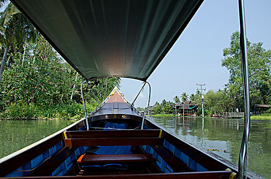 泰国,水系,传统,长尾船,特色,水岸,家