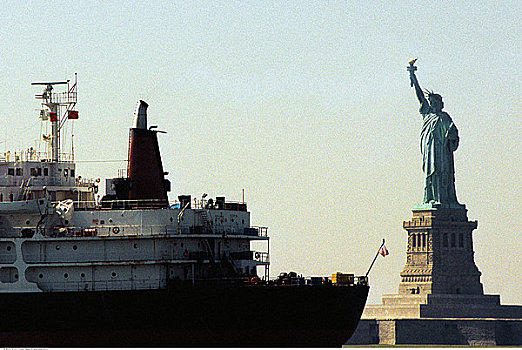 船,自由女神像,纽约,美国