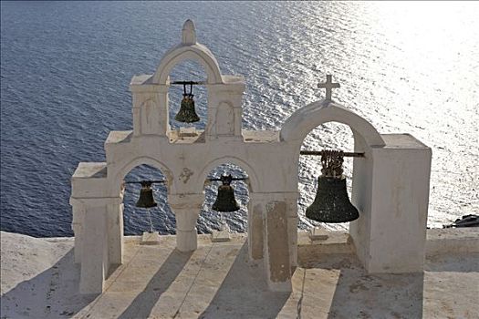 钟楼,海洋,锡拉岛,希腊