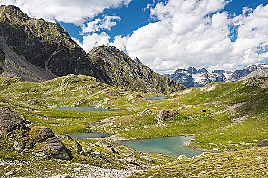 高原,湖,多,山,瑞士国家公园,瑞士,欧洲