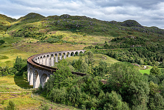 高架桥,西部,高地,线条,铁路桥,苏格兰,英国,欧洲