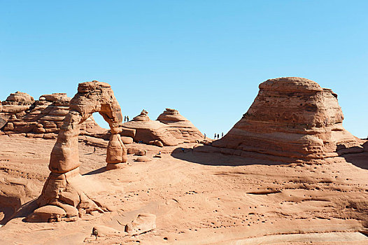 红色,砂岩,纤拱,天然石,拱,岩石构造,拱门国家公园,犹他,西部,美国,北美