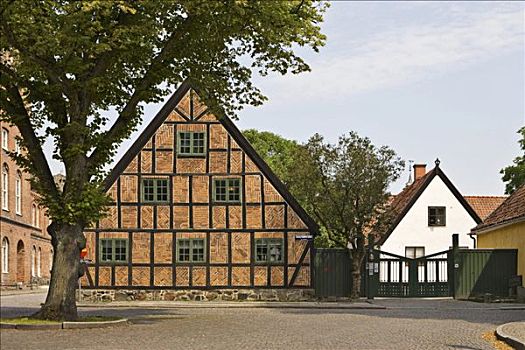 木结构,半木结构,房子,瑞典,斯堪的纳维亚,欧洲
