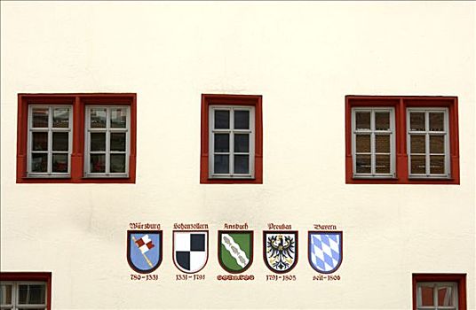 排,纹章,市政厅,弗兰克尼亚,巴伐利亚,德国,欧洲