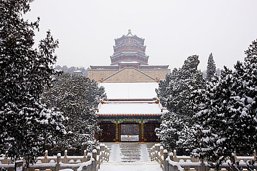 北京颐和园雪景