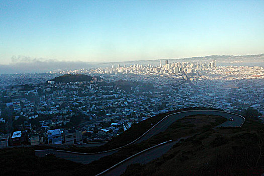 俯视,蓝天,北美洲,美国,加利福尼亚州,旧金山,风景,全景,文化,景点,旅游