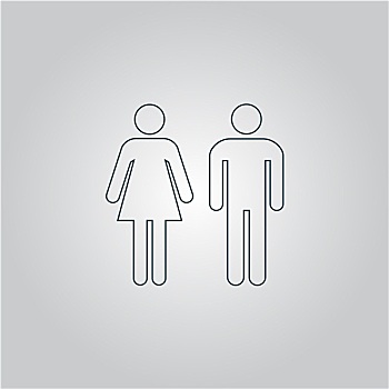 男人,女人,象征,卫生间,标识