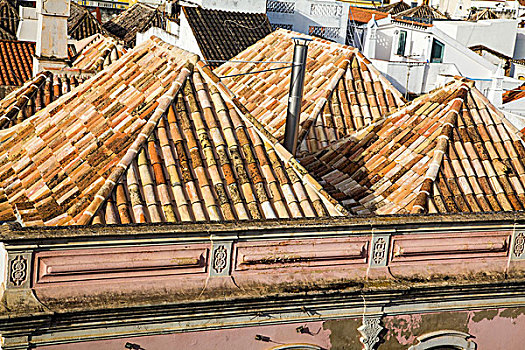 葡萄牙,塔维拉,屋顶,瓷砖