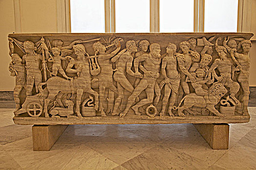 石棺,大力神,连接,队列,浅浮雕,意大利,坎帕尼亚区,那不勒斯,里维埃拉,国家,历史博物馆