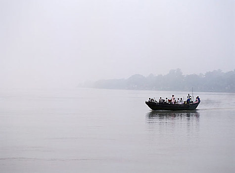 渡轮,穿过,恒河,西孟加拉,印度