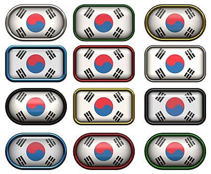 扣,旗帜,韩国