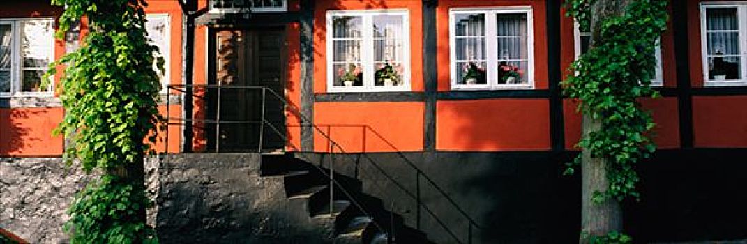 红色,房子,丹麦