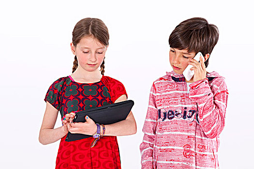 女孩,男孩,9岁,手机,电话