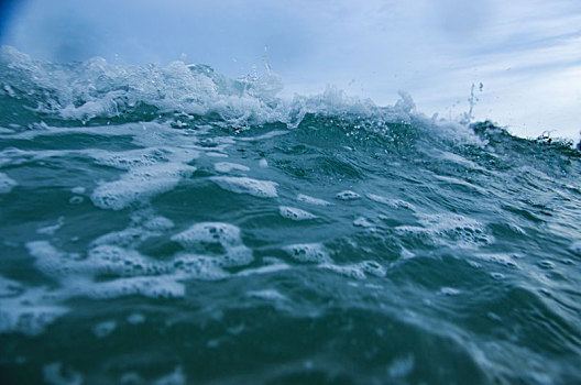 海浪,浪花,波浪,水浪,波纹,浪潮,浪,海洋,大海,海,海水,海平面,起伏,波幅,水,溅,蓝色,深蓝,冷色,移动,动感,流动,流线,纯,特写,蓝天,白云