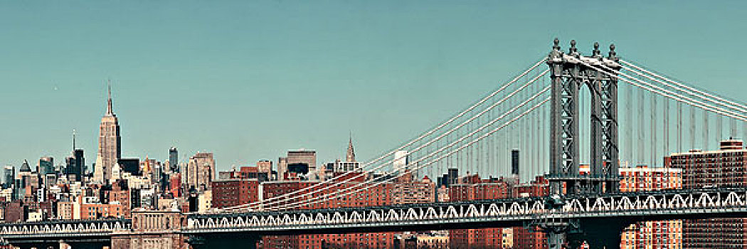 纽约,摩天大楼,市景,曼哈顿大桥