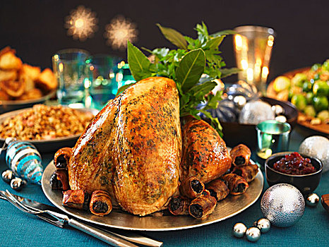 传统,圣诞烤品,火鸡