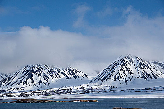 挪威,北极圈,斯匹次卑尔根岛,孔斯峡湾,湾,北极,风景