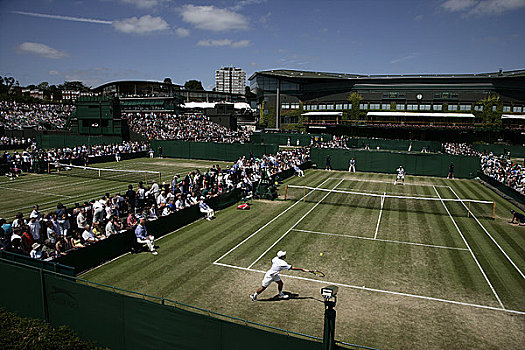 英格兰,伦敦,温布尔登,全视图,球场,网球,冠军,2008年