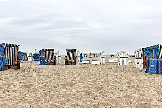 蓝色,白色,沙滩椅,波罗的海,海滩