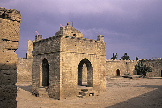 阿塞拜疆,靠近,巴库,庙宇