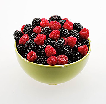 碗,树莓,黑莓