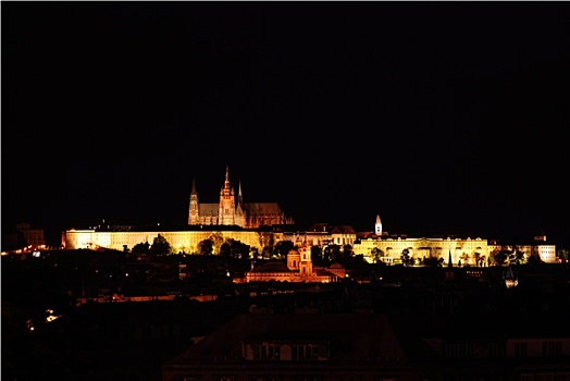 布拉格城堡,夜晚