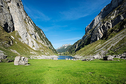 风景,高山,湖,阿彭策尔,阿尔卑斯山,瑞士,欧洲