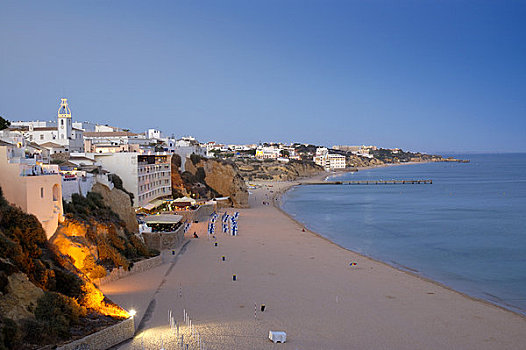 城镇,海滩,阿尔布斐拉,阿尔加维,葡萄牙