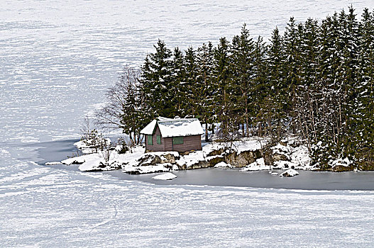 夏天,屋舍,岛屿,冷冻,湖,冬天,雪,风景,松奥菲尔当纳,挪威
