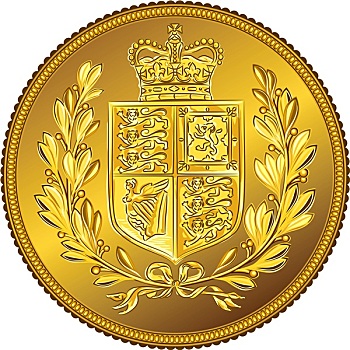 矢量,英镑,金币,盾徽